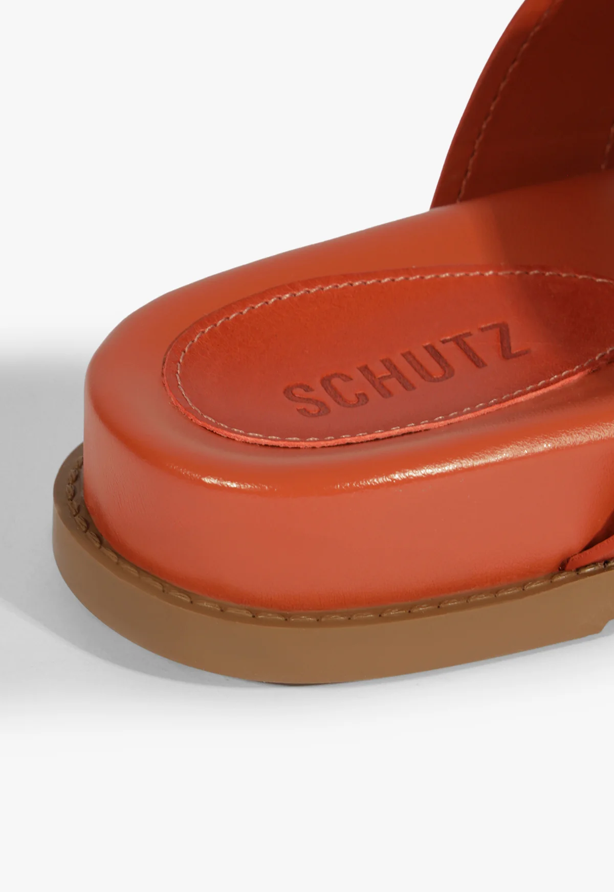 Olga Orange Leather Sporty Sandal - Image 6